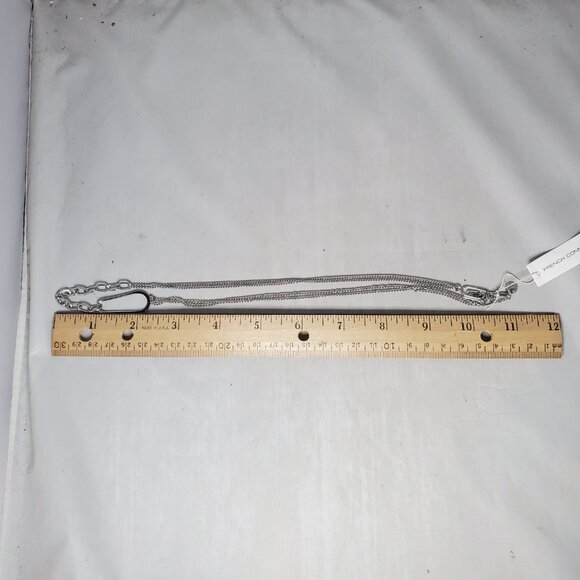 French connection silver rhodium link lariat necklace - Picture 5 of 6